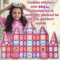 Load image into Gallery viewer, Little Pi 104pcs Frozen Princess Castle Magnetic Tiles Building Blocks - 3D Diamond Blocks, STEM Educational Toddler Toys for Pretend Play, 4 Year Old Girl Birthday Gifts Kids Ages 3 5 6 7 8 - Pink
