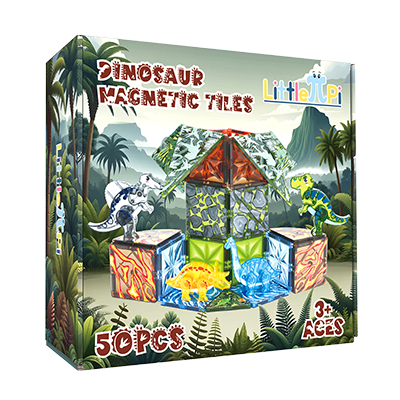 Dinosaur Magnetic Tiles Set – Little Pi