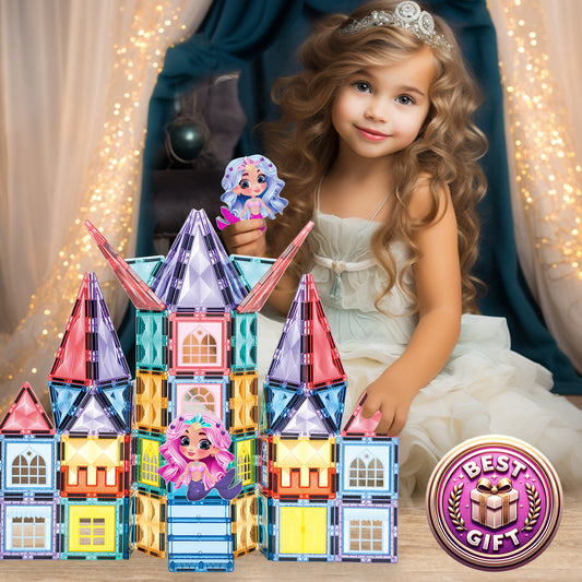 Mermaid Castle Magnetic Tiles Set