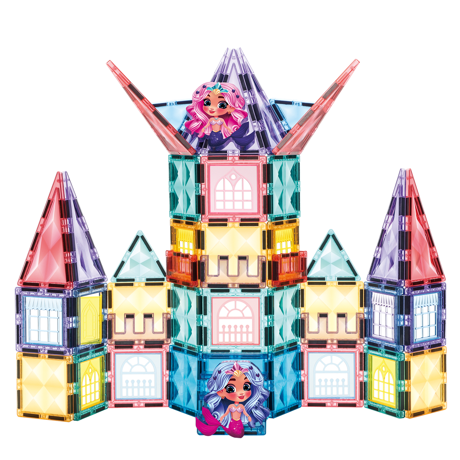 Mermaid Castle Magnetic Tiles Set