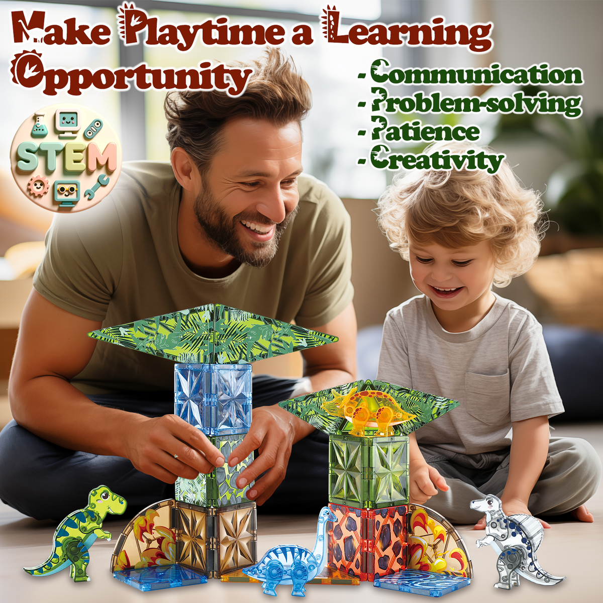 Dinosaur Magnetic Tiles